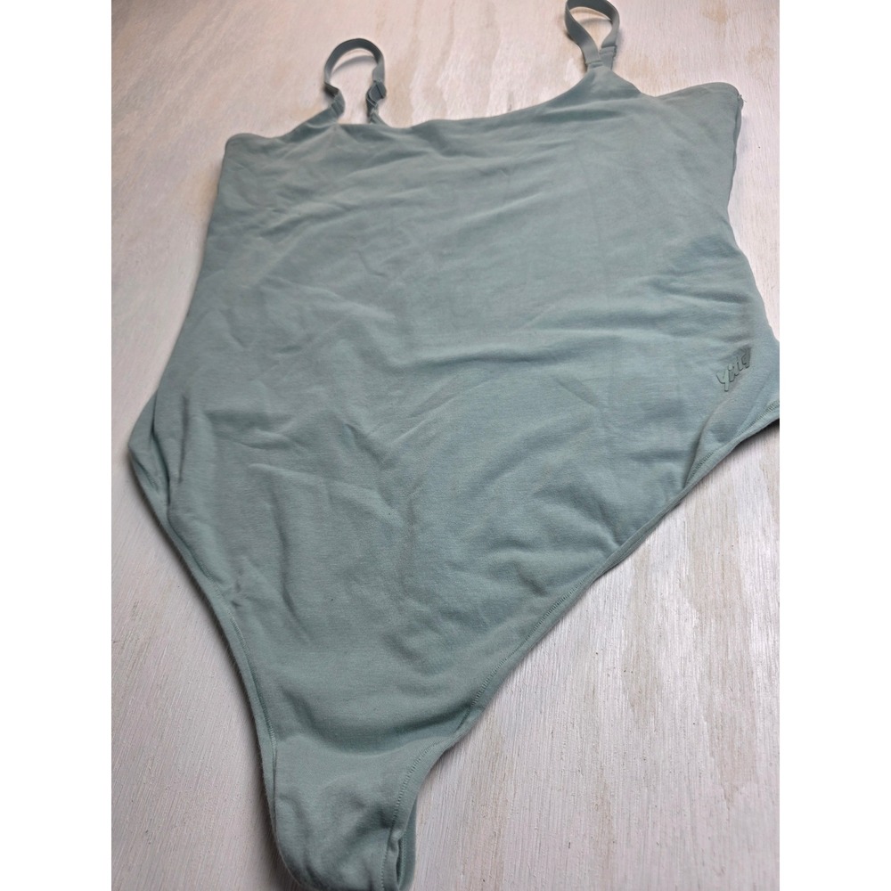 Yitty Nearly Naked Shaping Thong Bodysuit Sage Green XL Minimalist Classic